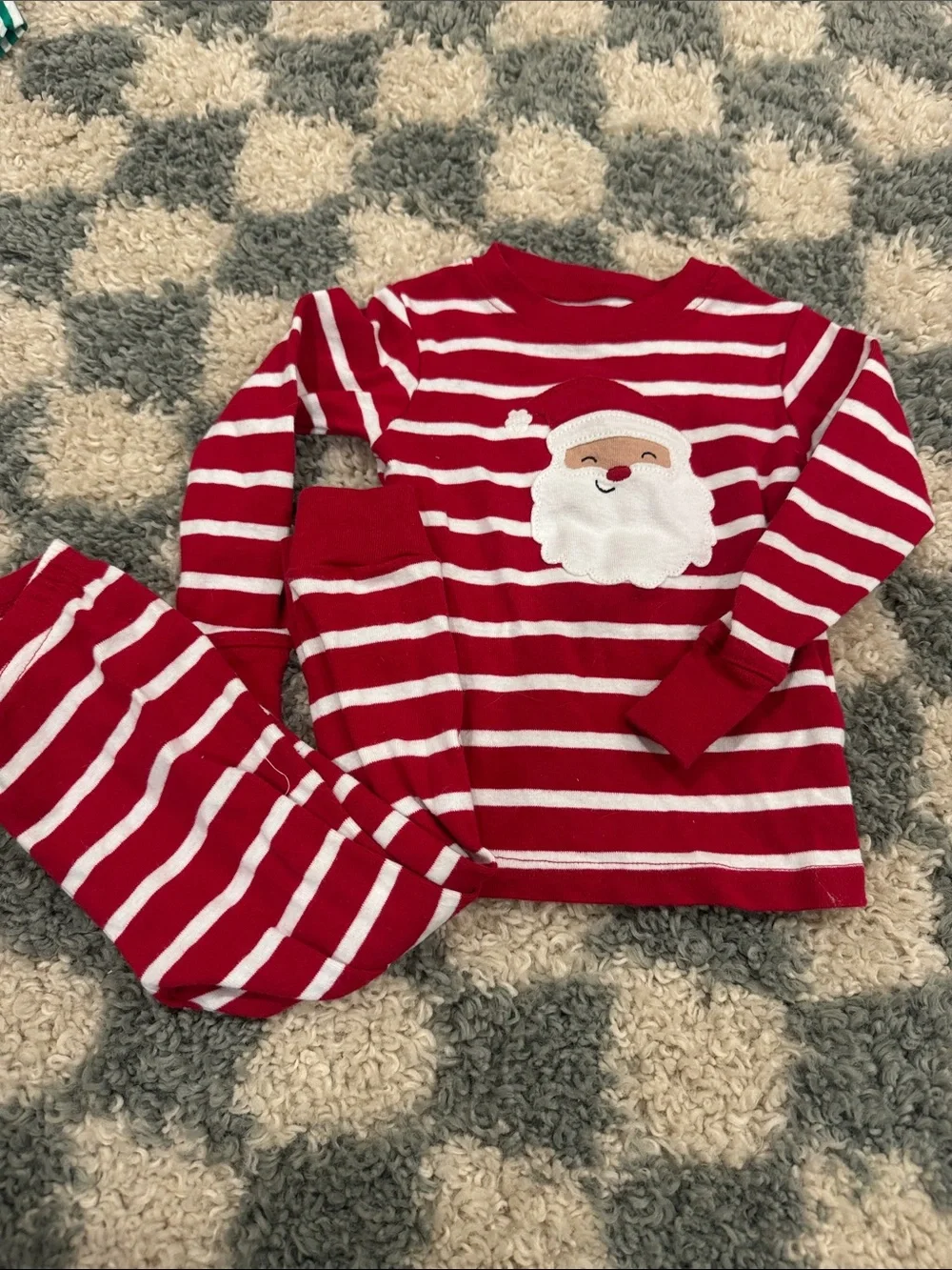 Carter's Red & White Santa Stripe Kids Pajama Set